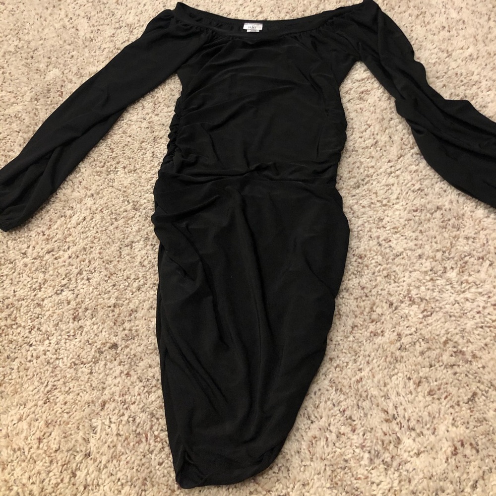 Jane black rouged dress